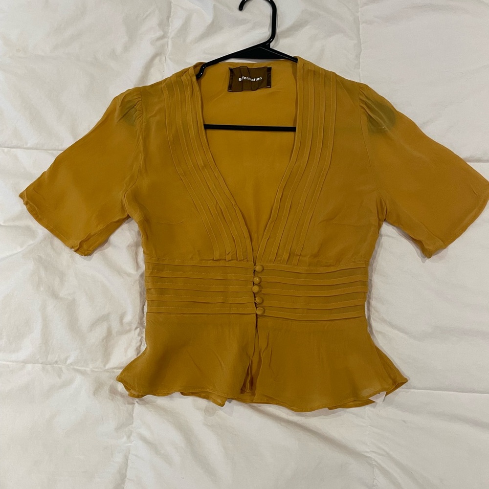 Reformation Mustard Yellow Top Size XS